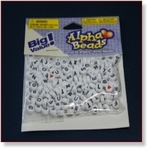 7736 - Accessories : Alphabet 7 mm Round Beads Black/White 